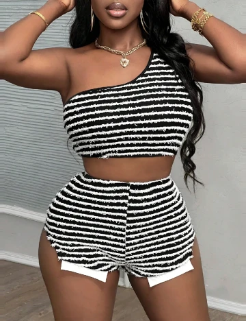 Compleu SHEIN, alb/negru