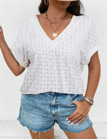 Bluza SHEIN CURVE, alb