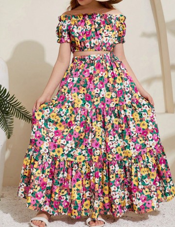 
						Compleu Shein Kids, floral print