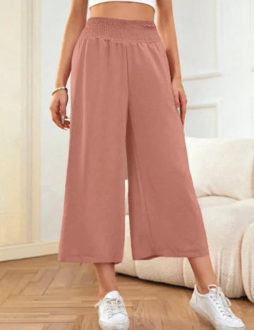 Pantaloni SHEIN, roz pudra inchis