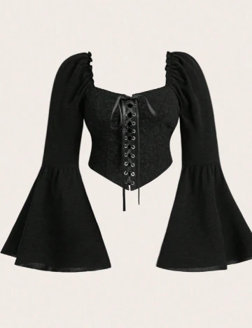 Top SHEIN CURVE, negru