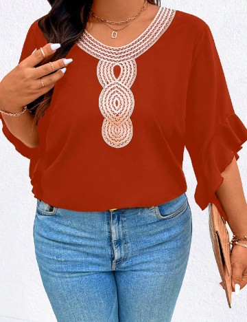 
						Bluza SHEIN CURVE, caramiziu