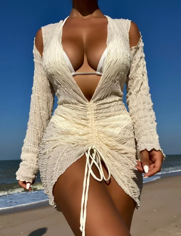 Rochie de plaja SHEIN, crem