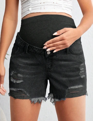Pantaloni scurti SHEIN Maternity, negru