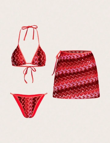 Costum de baie SHEIN, rosu