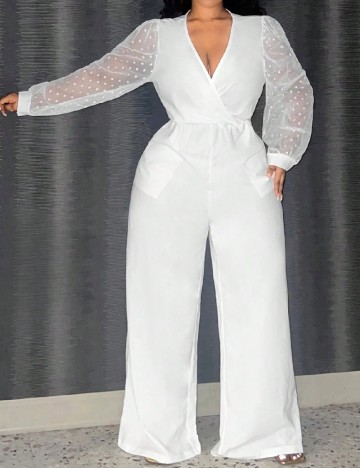 
						Salopeta SHEIN CURVE, alb