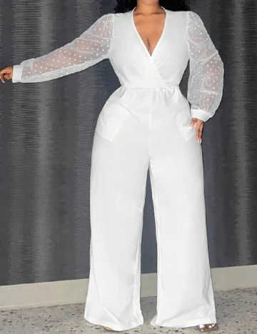 Salopeta SHEIN CURVE, alb