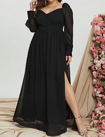 
						Rochie lunga Faeriesty Plus Size, negru