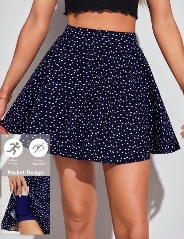 
						Fusta pantalon SHEIN, bleumarin inchis