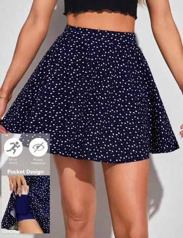 Fusta pantalon SHEIN, bleumarin inchis