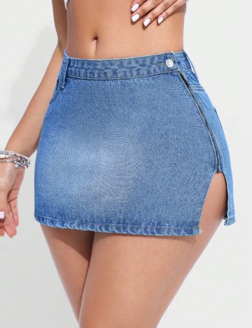 
						Fusta SHEIN, albastru