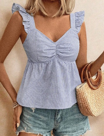 
						Maiou SHEIN CURVE, alb/albastru