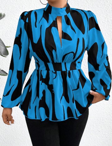 
						Bluza SHEIN CURVE, albastru/negru