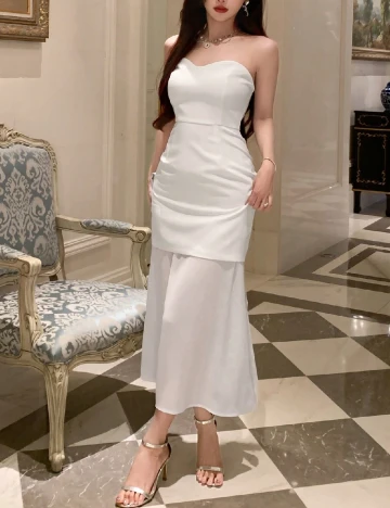 Rochie lunga Dazy, alb