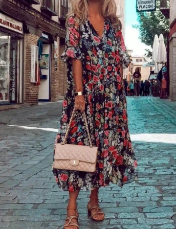 Rochie medie SHEIN, floral print