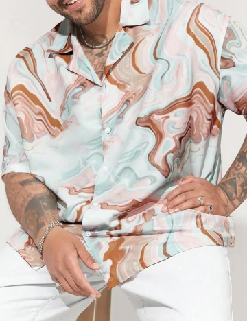 Camasa SHEIN Plus Size Men, mix culori