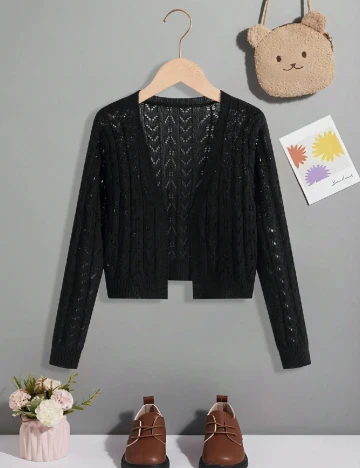 Cardigan Shein Kids, negru