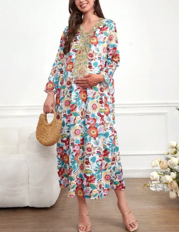 Rochie medie SHEIN Maternity, floral print