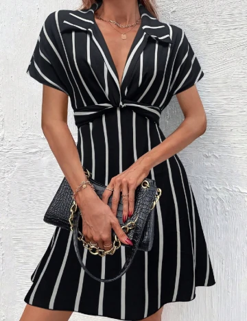 Rochie scurta SHEIN, alb/negru