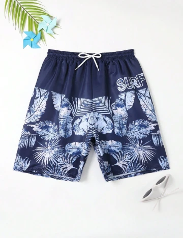 Short de baie Shein Kids, bleumarin