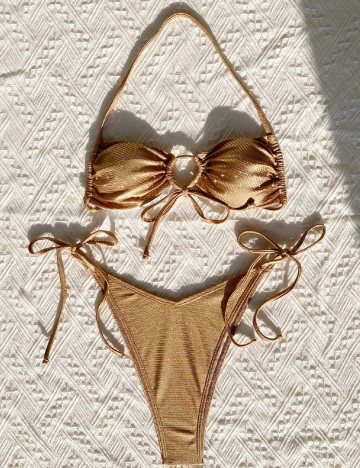 
						Costum de baie SHEIN, maro