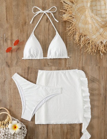 
						Costum de baie SHEIN, alb