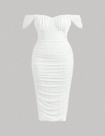 
						Rochie medie SHEIN CURVE, alb
