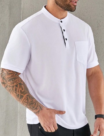 
						Tricou SHEIN Plus Size Men, alb