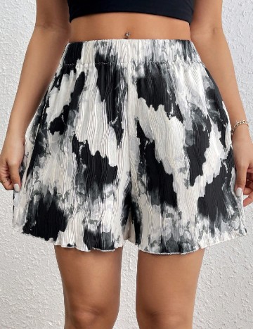 
						Pantaloni scurti SHEIN, alb/negru