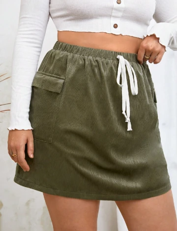 Fusta SHEIN CURVE, verde