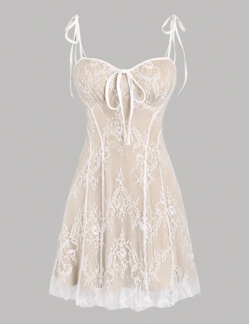 Rochie scurta SHEIN, crem