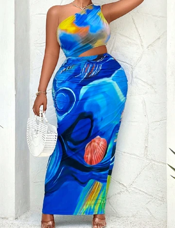 Rochie lunga SHEIN CURVE, albastru