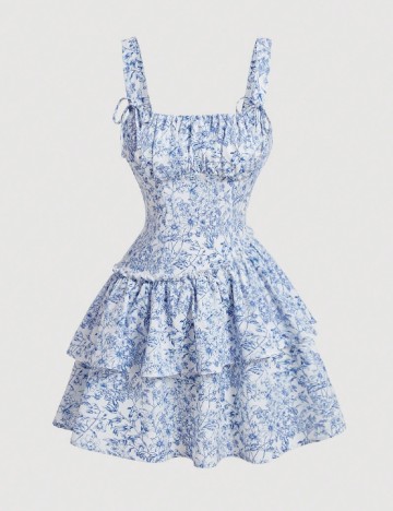 
						Rochie scurta SHEIN CURVE, alb/albastru