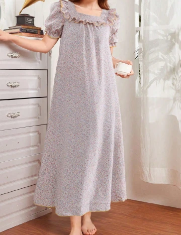 Rochie de noapte Shein Kids, floral print