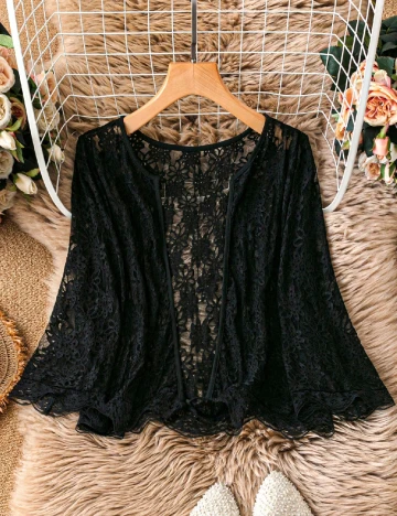 Blazer SHEIN CURVE, negru