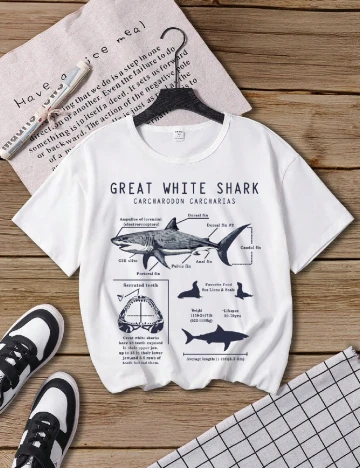 Tricou Shein Kids, alb