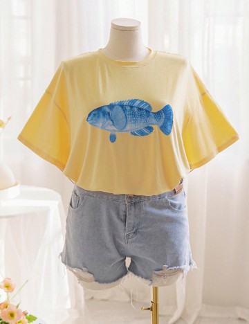 
						Tricou SHEIN CURVE, galben