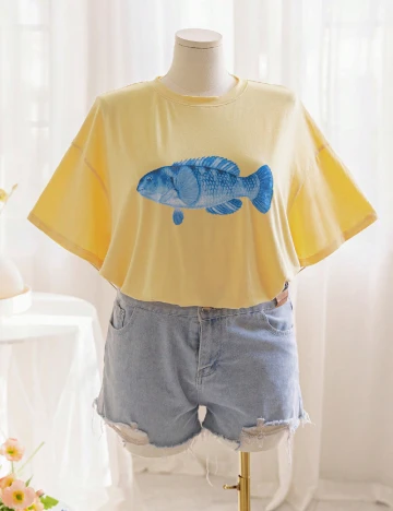 Tricou SHEIN CURVE, galben