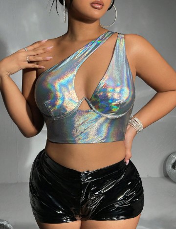 
						Top SHEIN CURVE, argintiu