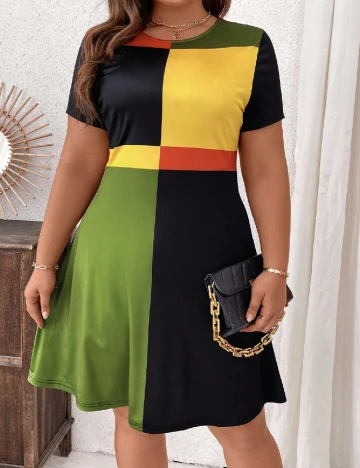 Rochie scurta SHEIN CURVE, mix culori