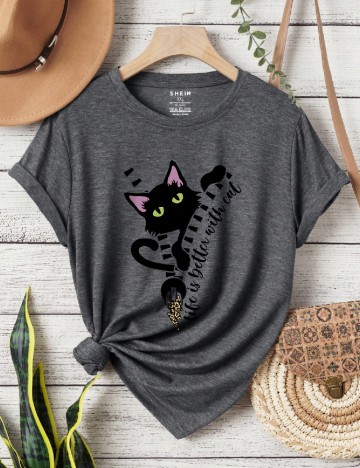 
						Tricou SHEIN CURVE, gri