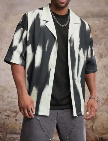 Camasa SHEIN Plus Size Men, gri