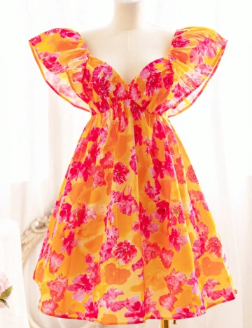 Rochie scurta SHEIN, floral print