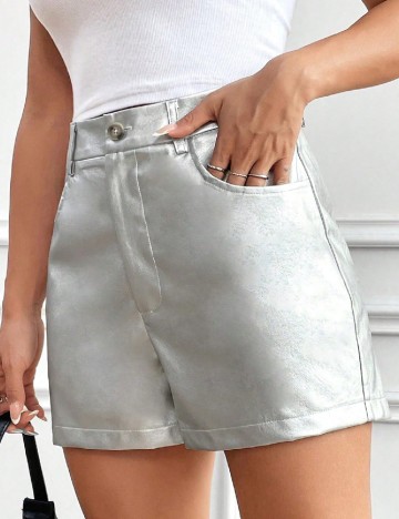 
						Pantaloni scurti SHEIN, argintiu