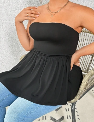 Top SHEIN CURVE, negru