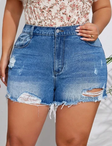 Pantaloni scurti SHEIN CURVE, albastru