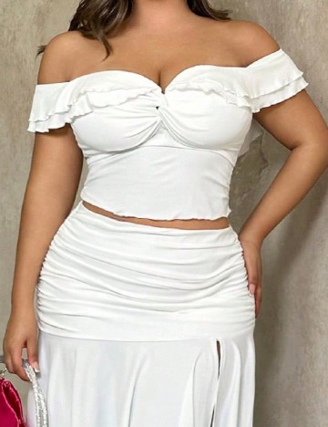 
						Top SHEIN CURVE, alb