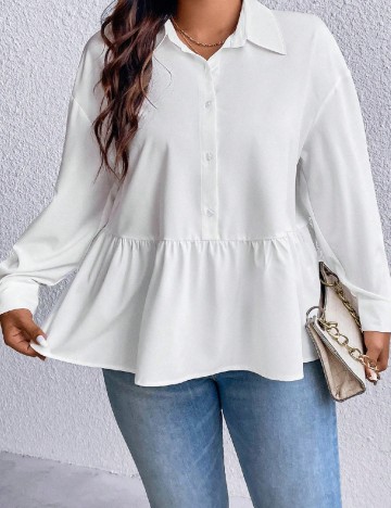 
						Camasa SHEIN CURVE, alb