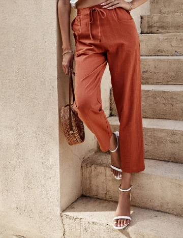 Pantaloni SHEIN, caramiziu