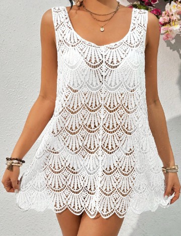 
						Rochie de plaja SHEIN, alb